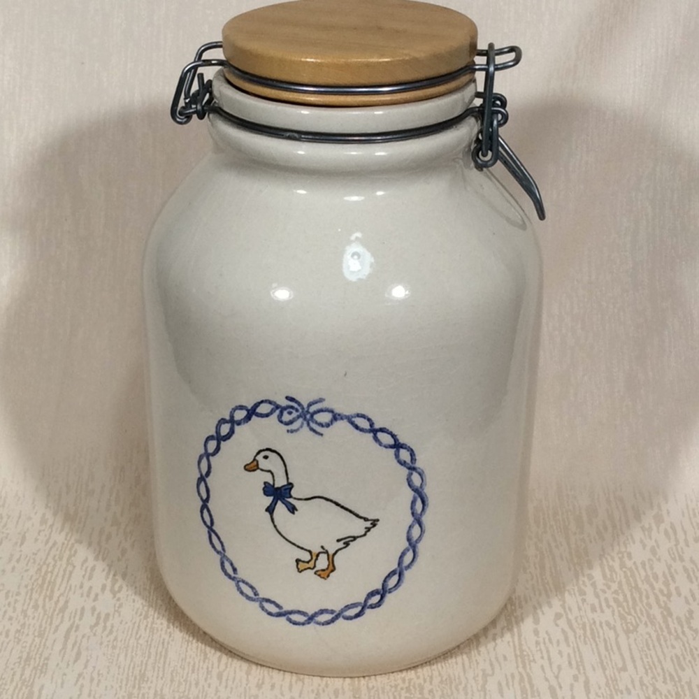 Vintage Santa Ana California Crock Shop Canister